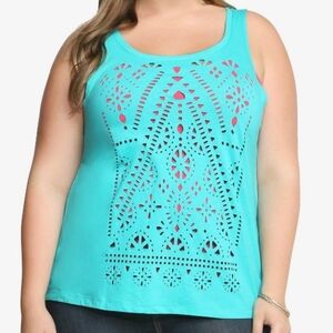 Torrid Laser-Cut Teal Tank Top Size 2